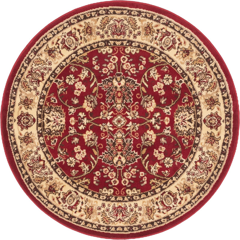 World Menagerie Mattea Oriental Round 4' Red Area Rug & Reviews Wayfair